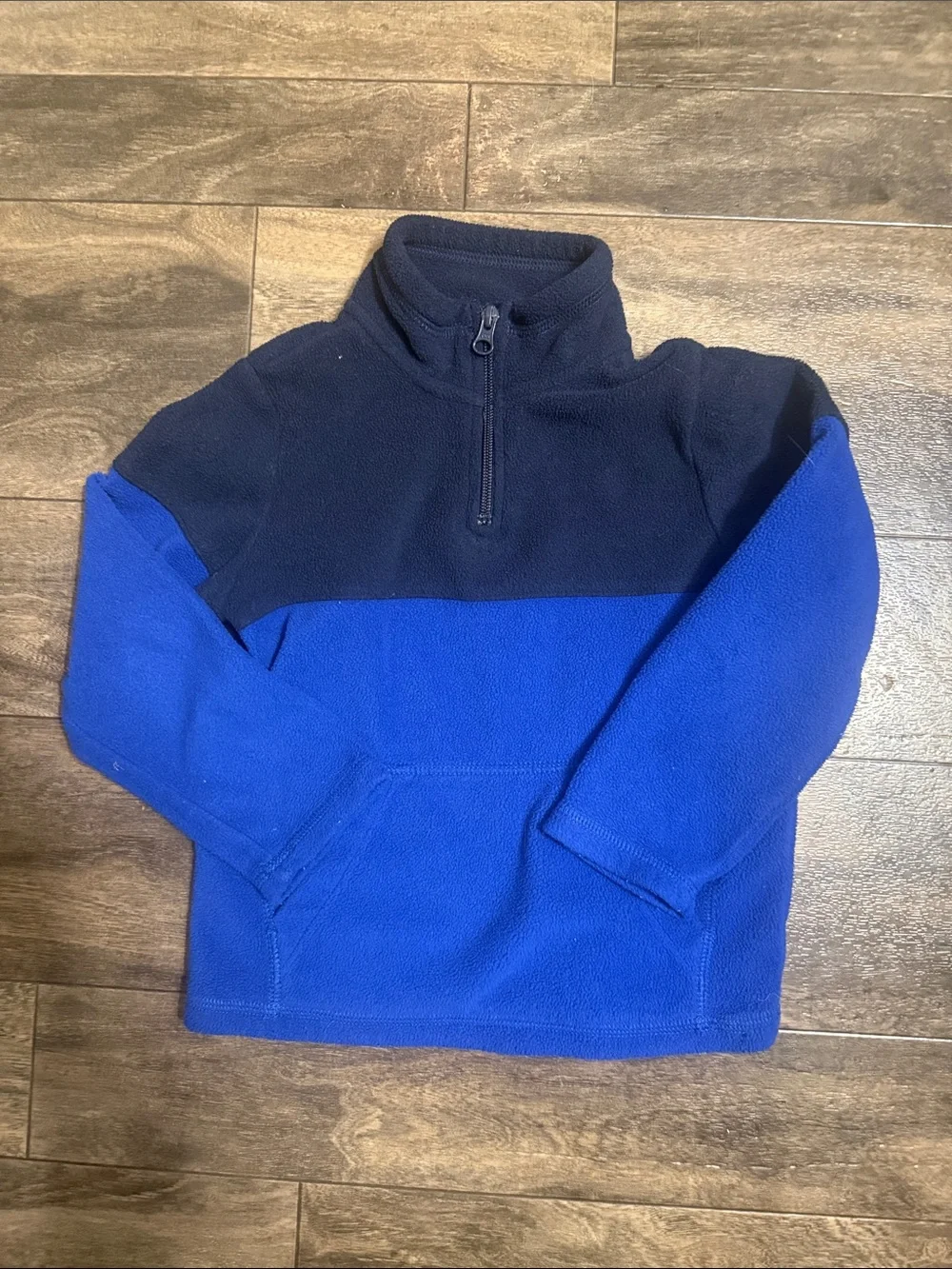 The Children's Place Navy & Royal Blue Quarter-Zip Fleece Pullover